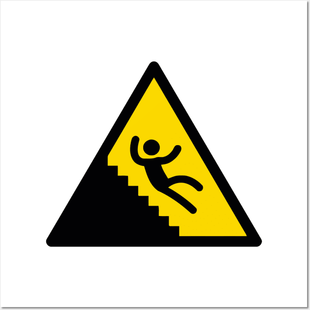 Warning Sign Stairs Wall Art by Ramateeshop